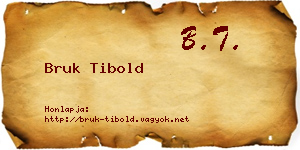 Bruk Tibold névjegykártya